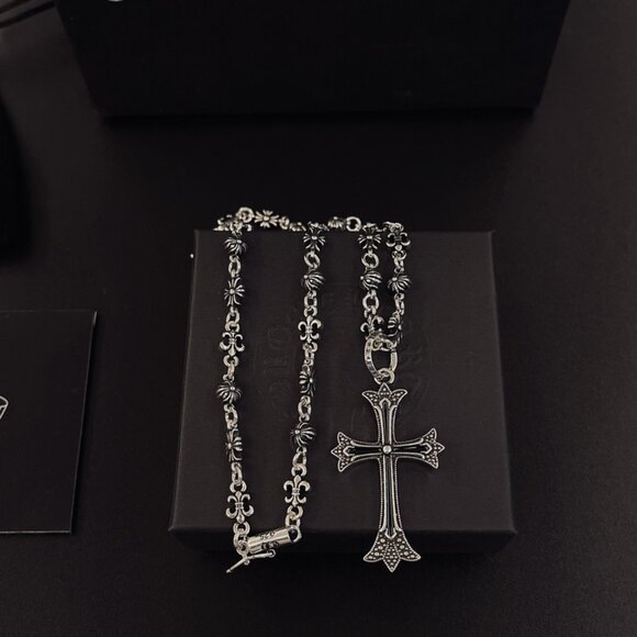 Chrome Hearts Silver Cross Necklace